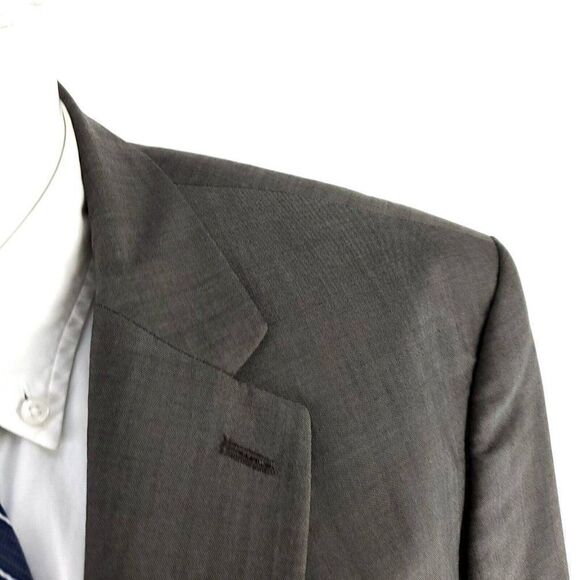 Savile Row Alexandre London Wool 2 Button Blazer 44R Beige Birdseye - Picture 2 of 10